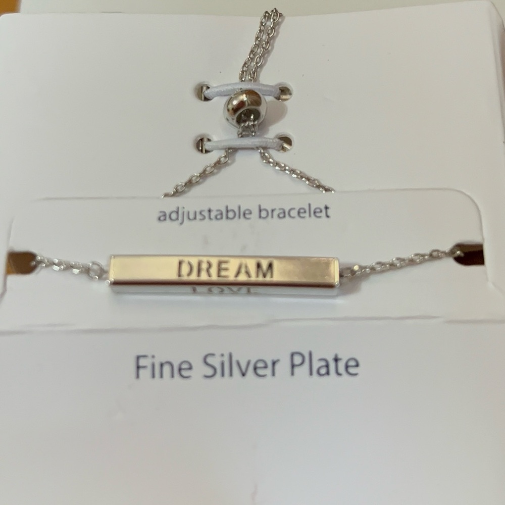 New Macy’s Silver Plated Inspirational Adjustable Bracelet